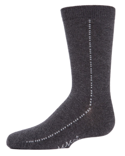 Boys' Dots On Down Mercerized Cotton Crew Socks : Color: Gray