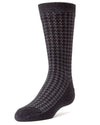 Boys' Houndstooth Mercerized Cotton Dress Socks : Color: Black