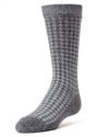 Boys' Houndstooth Mercerized Cotton Dress Socks : Color: Charcoal