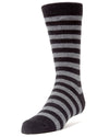 Two Color Striped Boys Cotton Blend Dress Socks : Color: Black