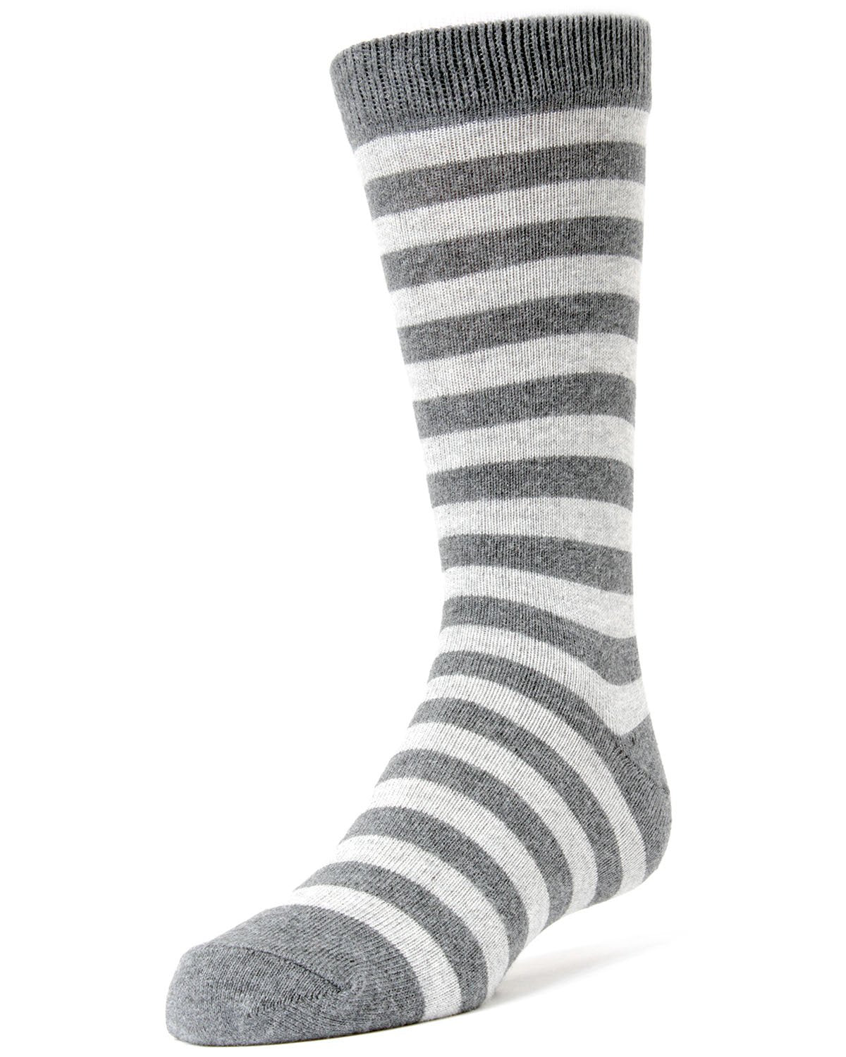 Two Color Striped Boys Cotton Blend Dress Socks : Color: Charcoal