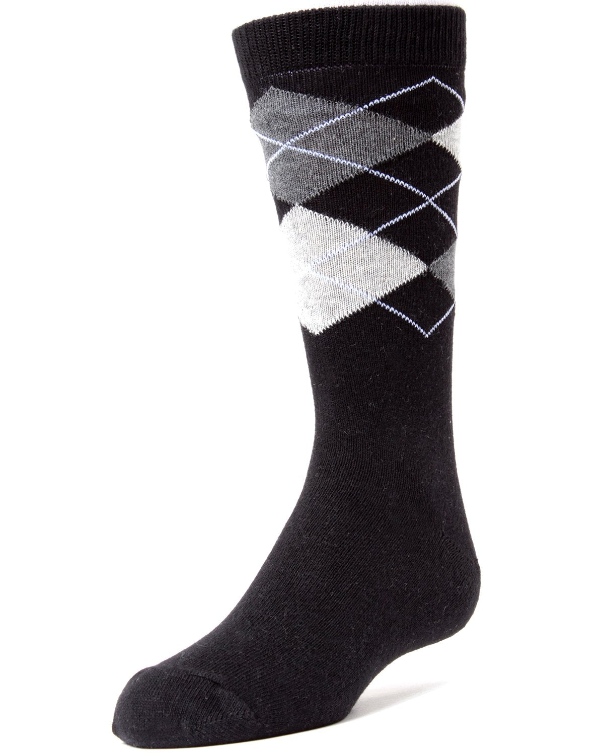 Prim and Preppy Boys Cotton Blend Argyle Socks : Color: Black