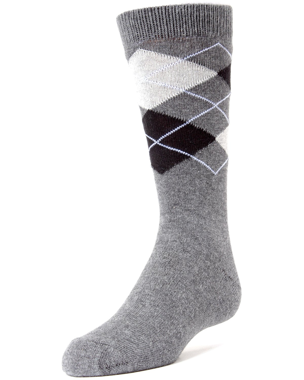 Prim and Preppy Boys Cotton Blend Argyle Socks : Color: Charcoal