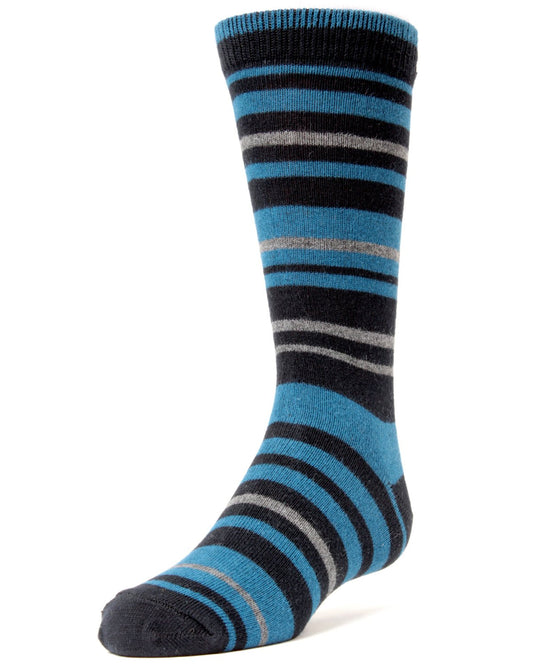 Rings and Rungs Boys Cotton Blend Striped Socks : Color: Navy