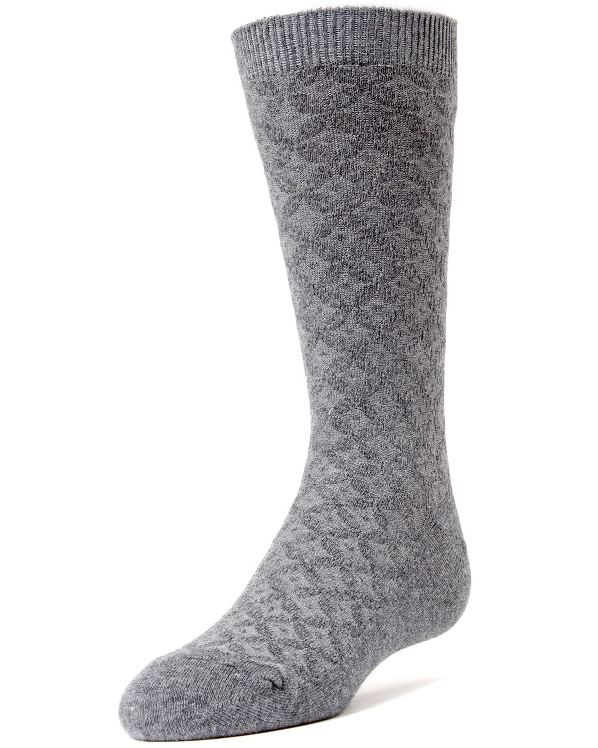 Diamonds and Dots Boys Dress Cotton Blend Crew Socks : Color: Charcoal