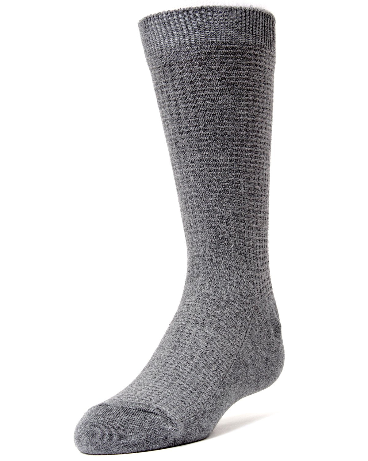 Diamond Textured Boys Cotton Rich Dress Crew Socks : Color: Charcoal