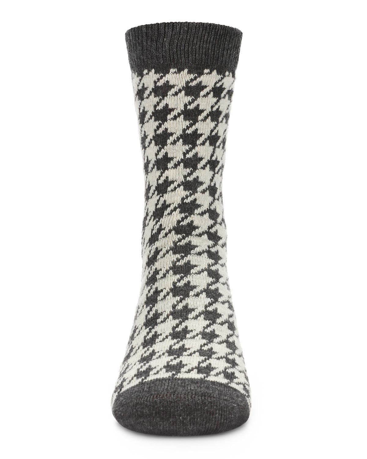 Boys' Houndstooth Crew Socks : Color: Dark Gray Heather
