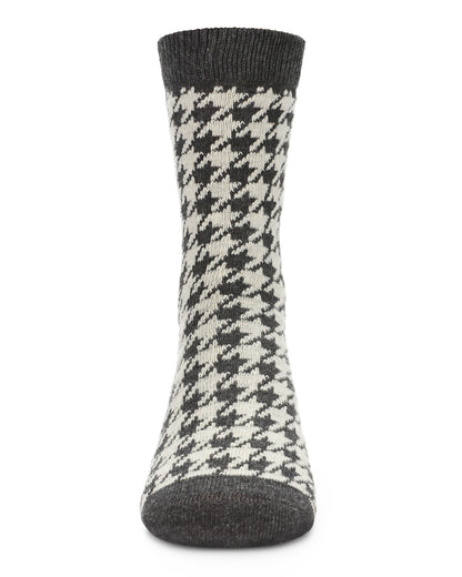 Boys' Houndstooth Crew Socks : Color: Dark Gray Heather