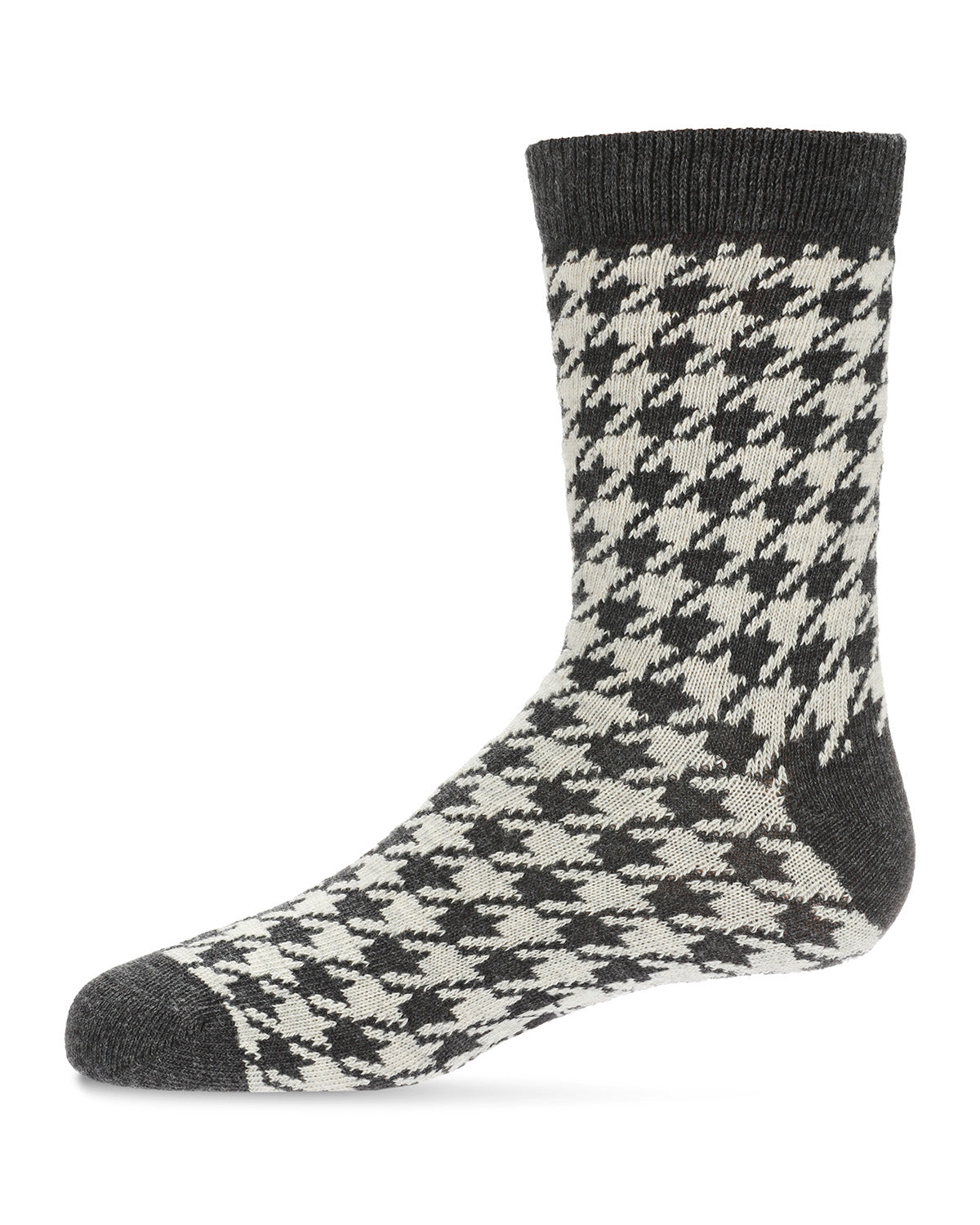 Boys' Houndstooth Crew Socks : Color: Dark Gray Heather