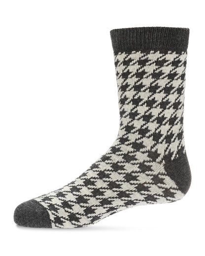 Boys' Houndstooth Crew Socks : Color: Dark Gray Heather