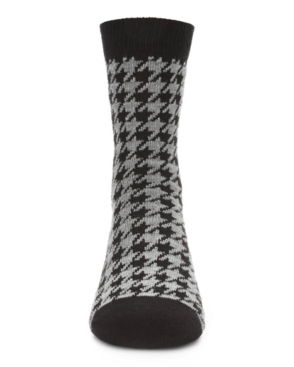 Boys' Houndstooth Crew Socks : Color: Black