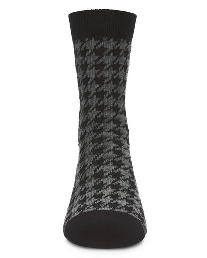 Boys' Houndstooth Crew Socks : Color: Black