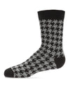 Boys' Houndstooth Crew Socks : Color: Black