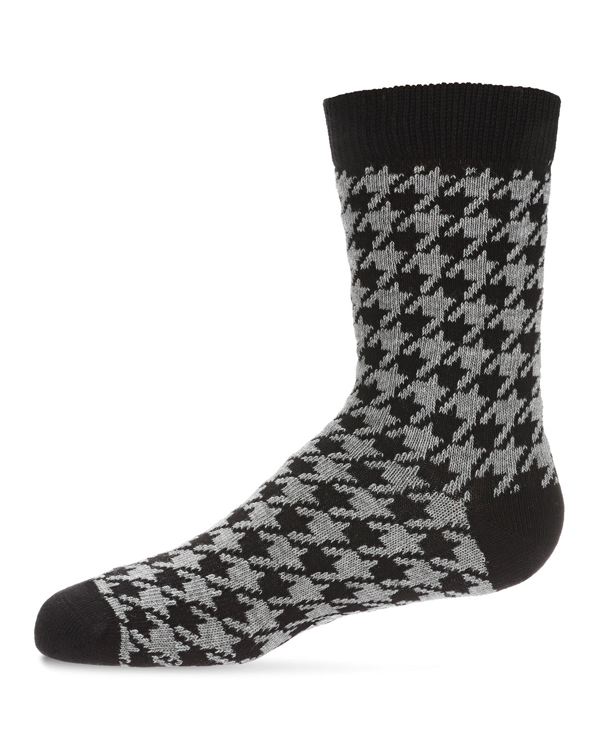 Boys' Houndstooth Crew Socks : Color: Black