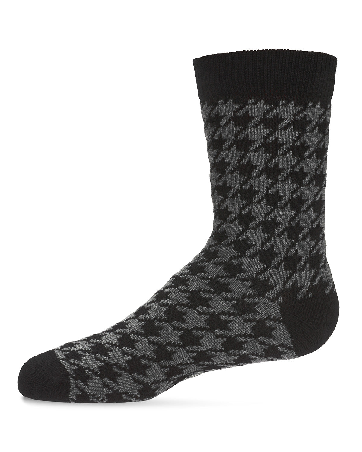 Boys' Houndstooth Crew Socks : Color: Black