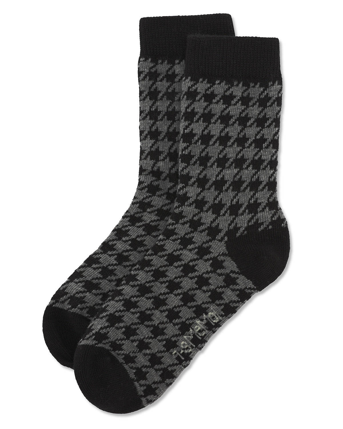 Boys' Houndstooth Crew Socks : Color: Black