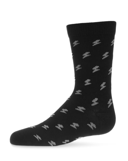 Boys' Lightning Bolt Crew Socks : Color: Black