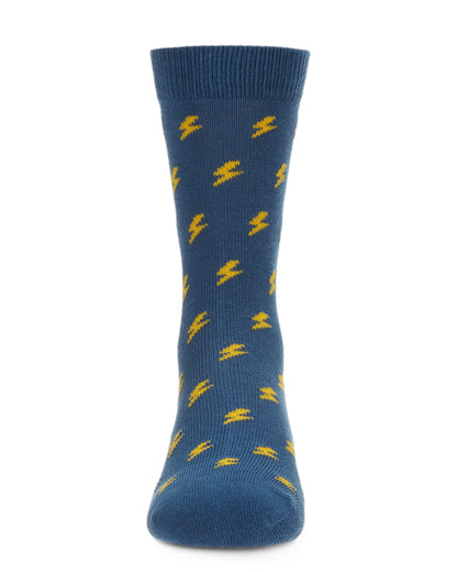 Boys' Lightning Bolt Crew Socks : Color: Blue