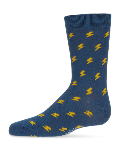 Boys' Lightning Bolt Crew Socks : Color: Blue