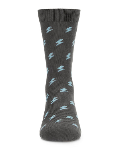 Boys' Lightning Bolt Crew Socks : Color: Gray