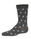 Boys' Lightning Bolt Crew Socks : Color: Gray
