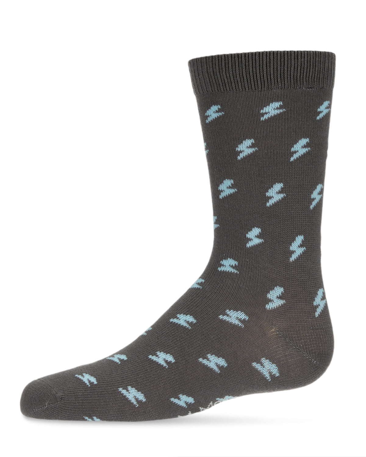 Boys' Lightning Bolt Crew Socks : Color: Gray