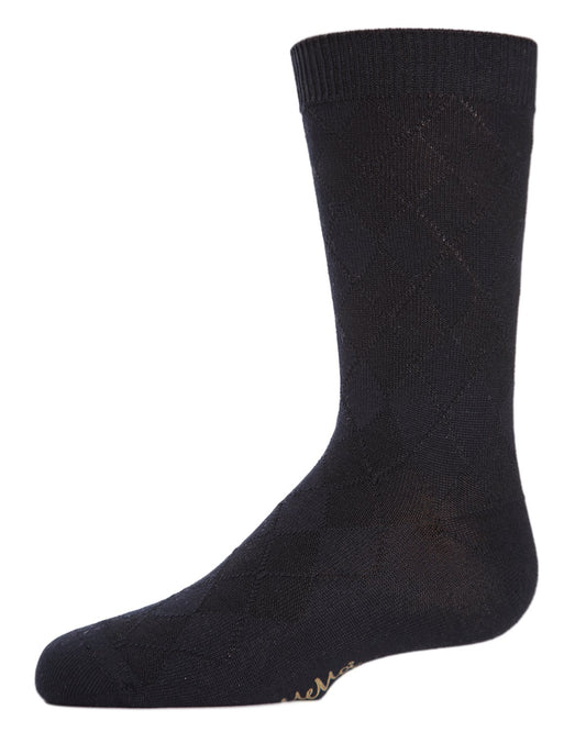 Boys' Awesome Argyle Crew Socks : Color: Black