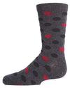 Boys' Spots and Dots Ribbed Cotton Crew Socks : Color: Dark Gray Heather