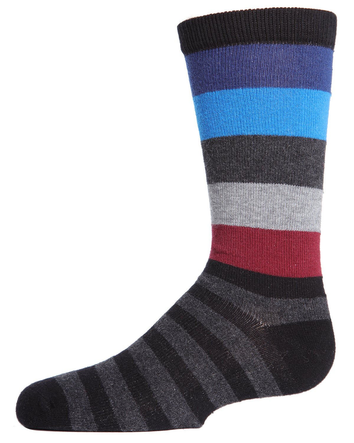 Boys' Bold Stripes Crew Socks : Color: Black