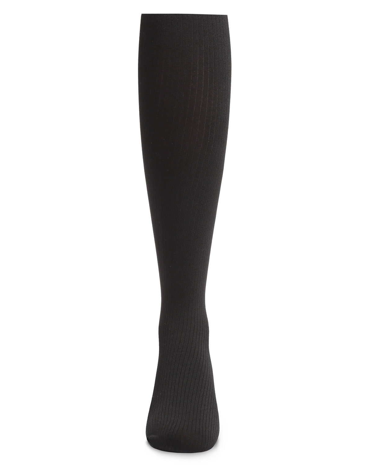 Girls' Opaque Fine Ribbed Nylon Tights : Color: Black