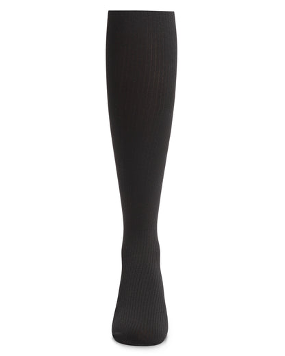 Girls' Opaque Fine Ribbed Nylon Tights : Color: Black