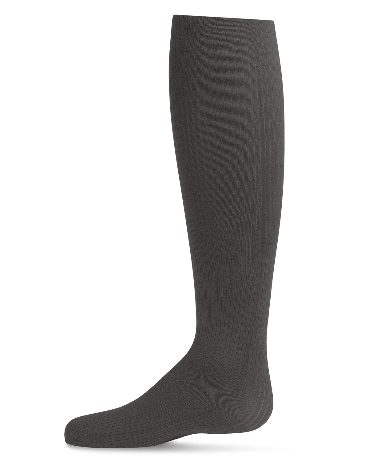 Girls' Opaque Fine Ribbed Nylon Tights : Color: Charcoal