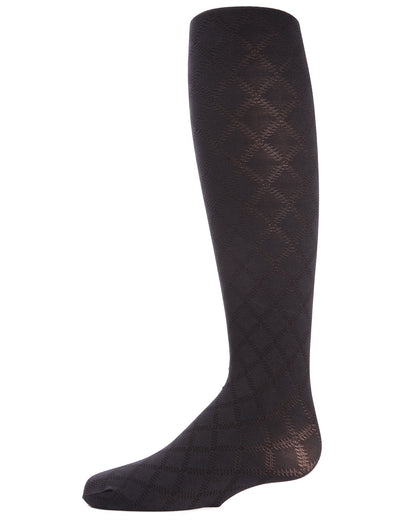 Flowers and Diamonds Girls Opaque Tights : Color: Black