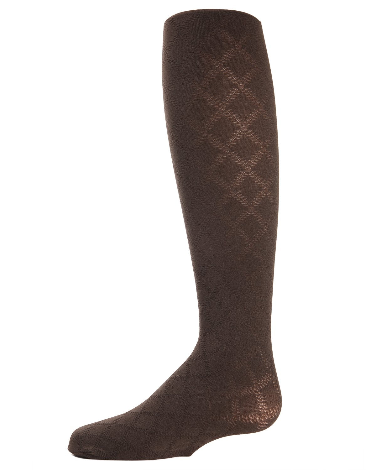 Flowers and Diamonds Girls Opaque Tights : Color: Brown