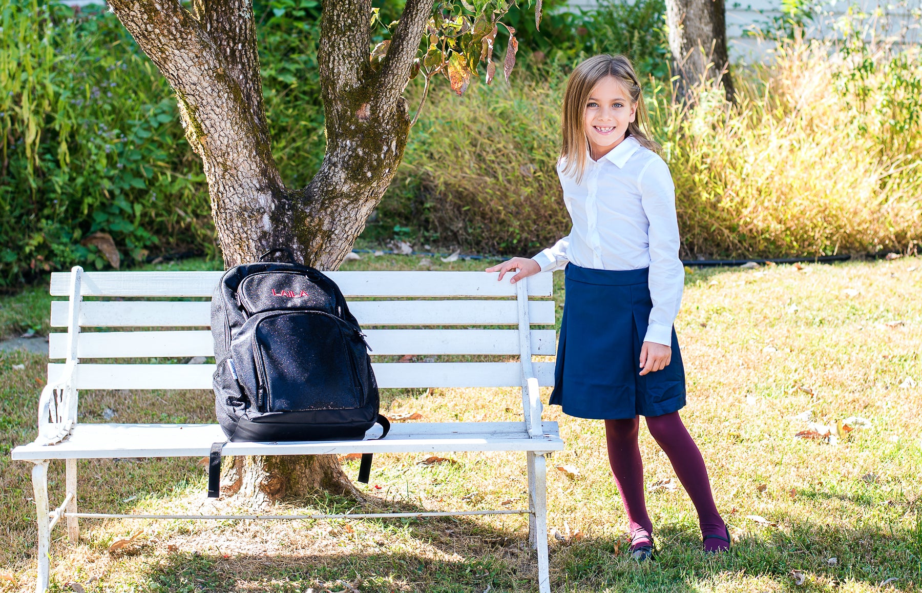 Girl's Soft Pima Cotton Opaque Tights : Color: Burgundy