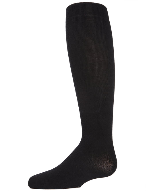 Girl's Soft Pima Cotton Opaque Tights : Color: Black