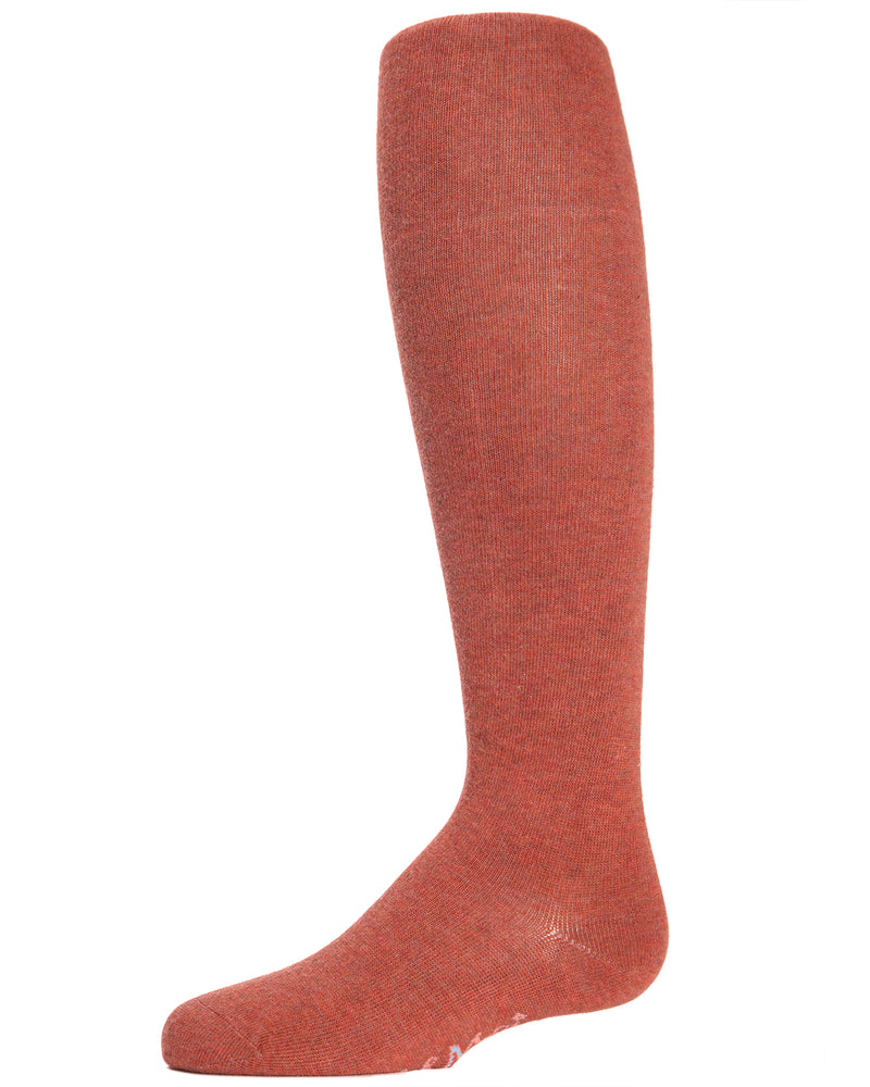 Orange rust Opaque Full Footed Tights, Pantyhose for Women 