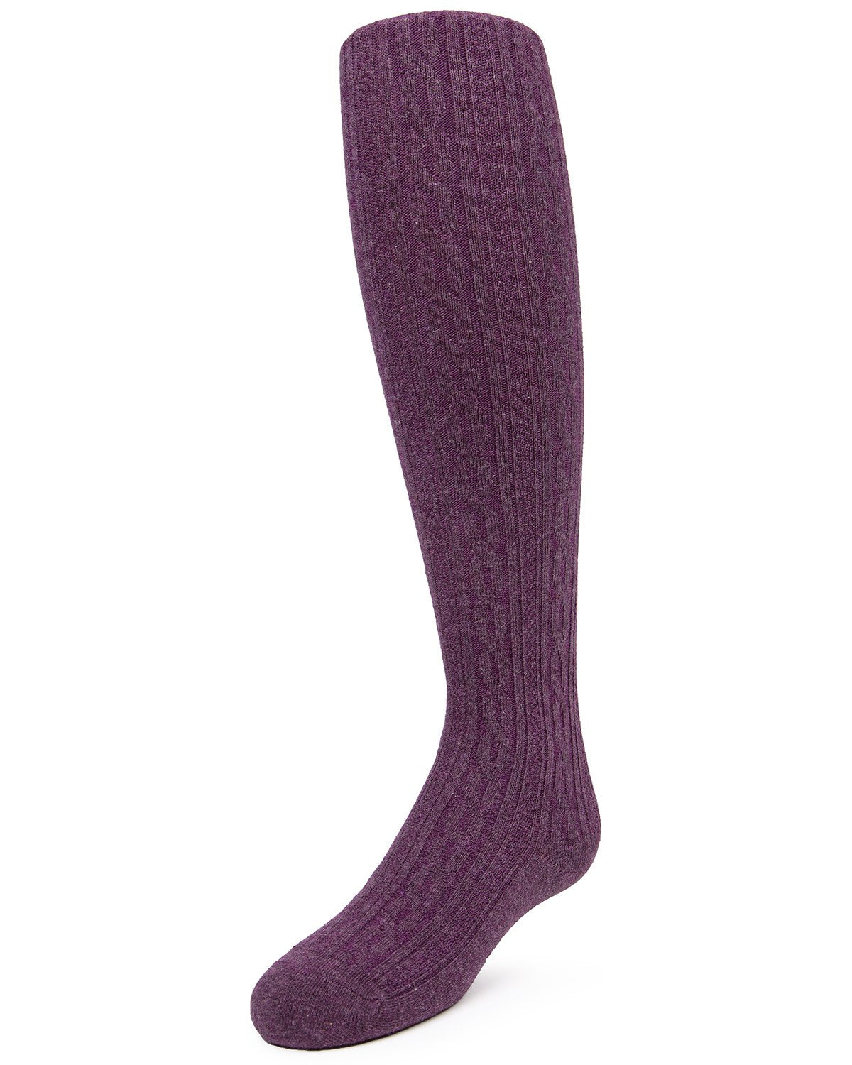 Cotton Cable Knit Girls Tights : Color: Plum Perfect