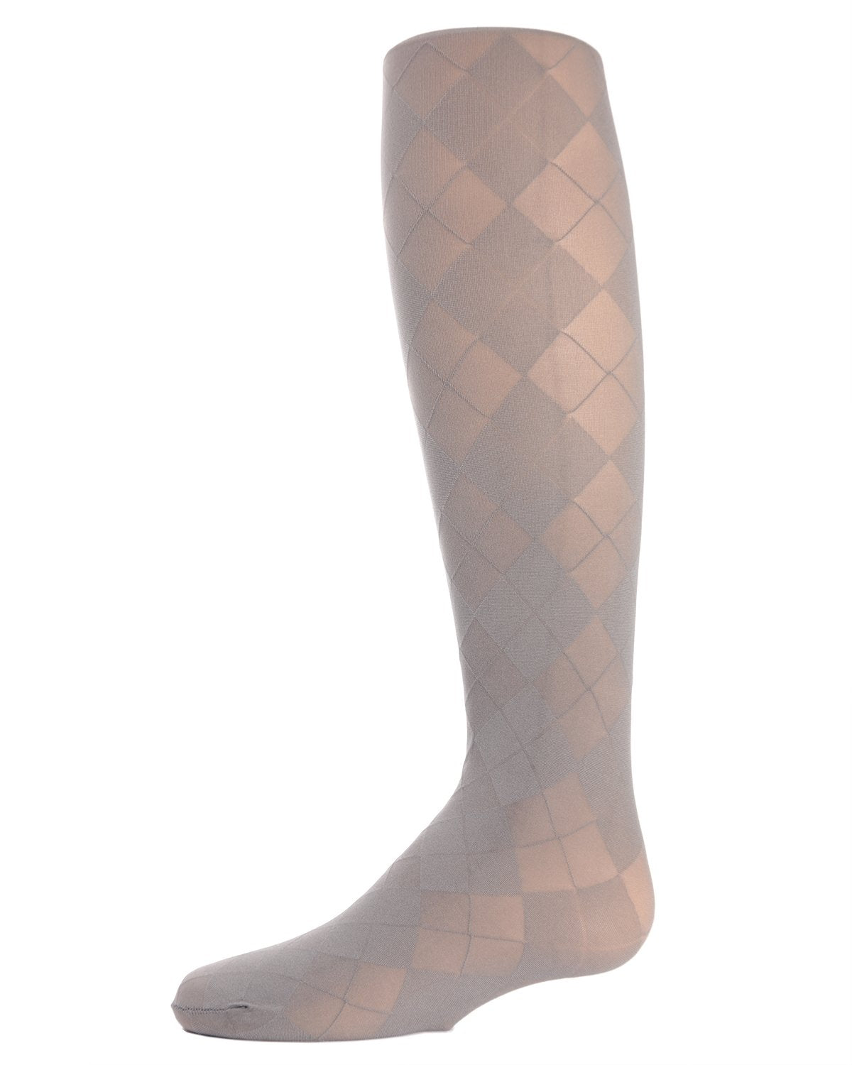 Girls' Sheer Argyle Nylon Tights : Color: Light Gray