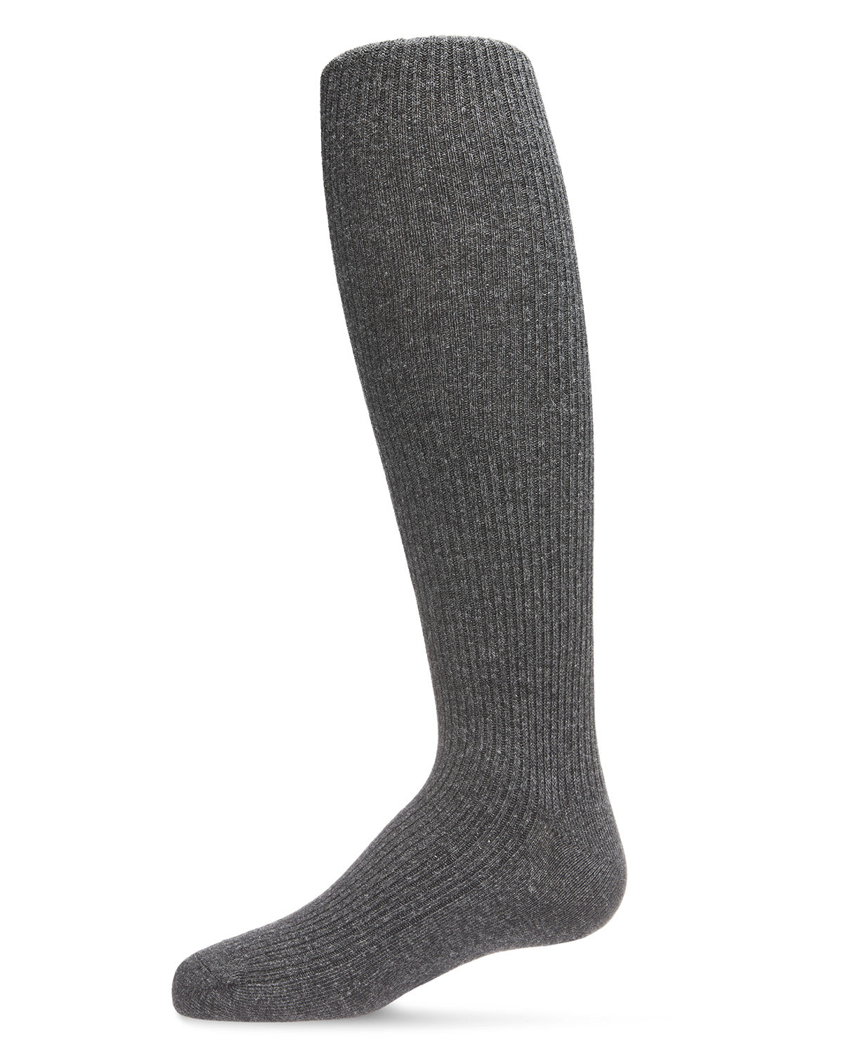 Girls' Thin Ribbed Cotton Tights : Color: Charcoal