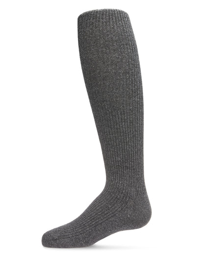 Girls' Thin Ribbed Cotton Tights : Color: Charcoal