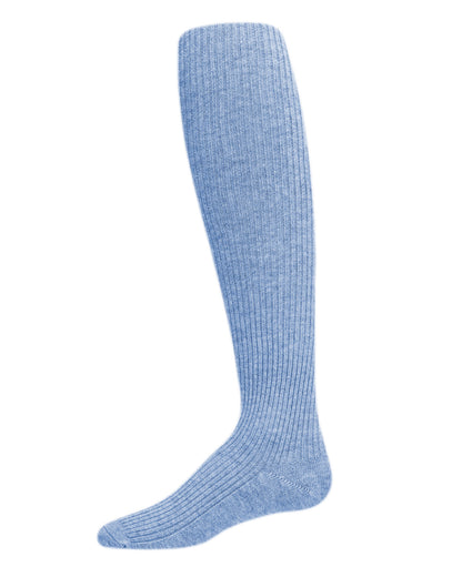 Girls' Thin Ribbed Cotton Tights : Color: Light Denim