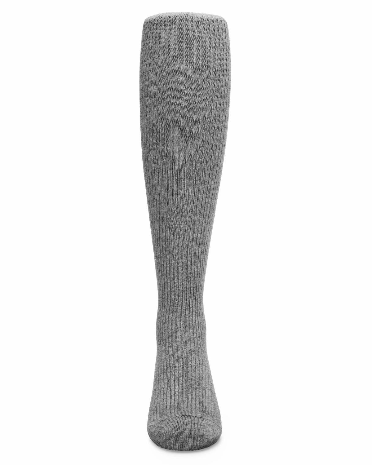 Infant Thin Ribbed Cotton Blend Basic Non-Binding Tights : Color: Medium Gray