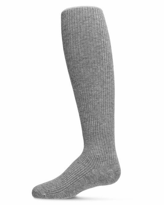 Infant Thin Ribbed Cotton Blend Basic Non-Binding Tights : Color: Medium Gray
