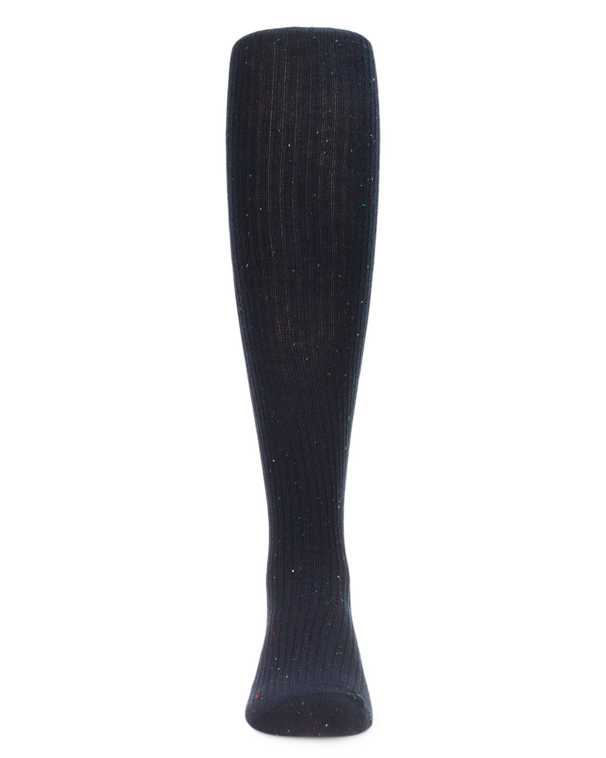 Thin Ribbed Speckled Cotton Tights : Color: Navy