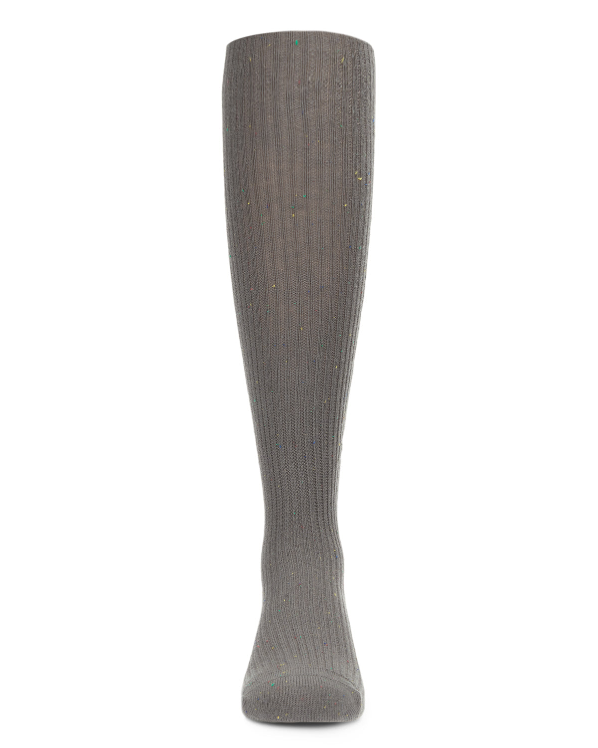Thin Ribbed Speckled Cotton Tights : Color: Charcoal