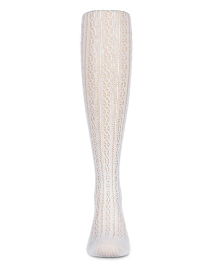 Pelerine Stitch Girl’s Cotton Blend Tights : Color: Winter White
