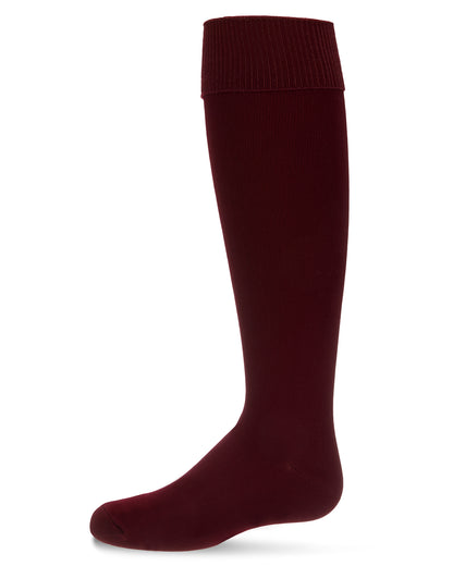 Girls' Cuffed Opaque Knee High Socks : Color: Dark Maroon