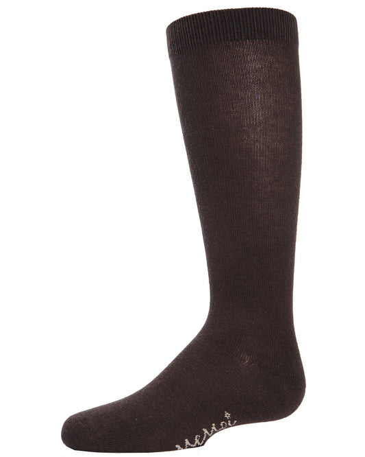 Kids' Basic Cotton Blend Knee High Socks : Color: Brown