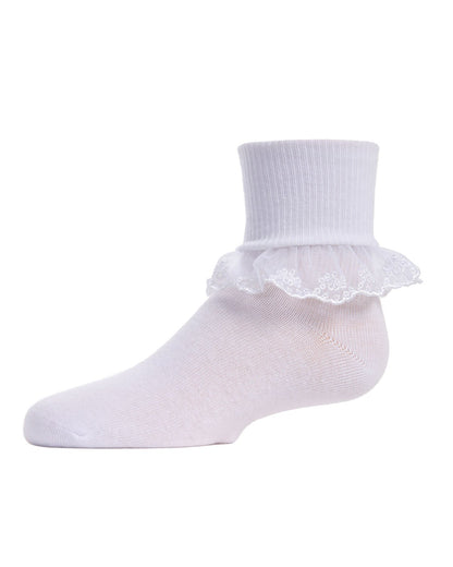 Classic Lace Girls Ruffle Anklet Socks : Color: White